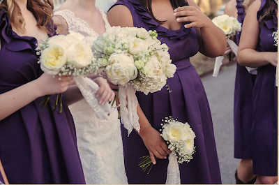 Eggplant Bridesmaid Dresses on Real Wedding  9 Bridesmaids  Eggplant Purple Dresses