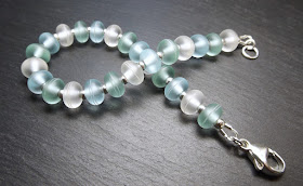 Lampwork glass bead and sterling silver bracelet by Laura Sparling