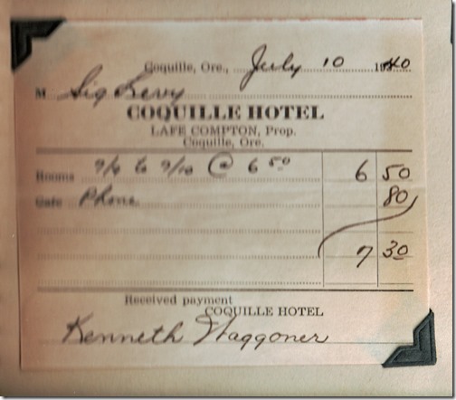 Coquille Hotel Bill