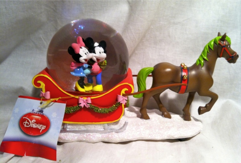 Mickey Minnie Christmas Sleigh Snowglobe Christmas Mickey Minnie