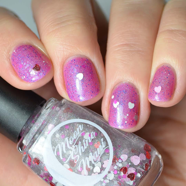 heart glitter nail polish swatch