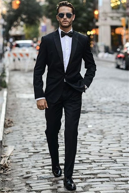 Black Business Mens Suits | Chic One buttons Wedding Suits Tuxedos
