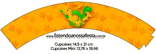 DinosaursParty Free Printable Wrappers Cupcake.