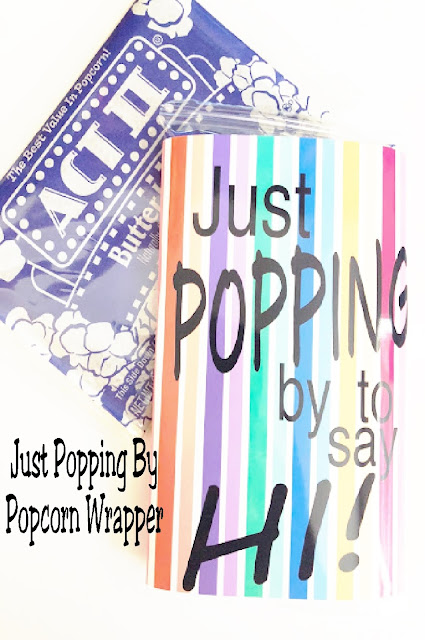 Pop by in your friends' lives with a cute little gift and treat just to let them know you are thinking of them. This printable microwave popcorn label is perfect as a visiting teaching gift, a new neighbor welome, or a friend who needs a little extra love. #friendgift #vistingteaching #popcornwrapper #printable #diypartymomblog