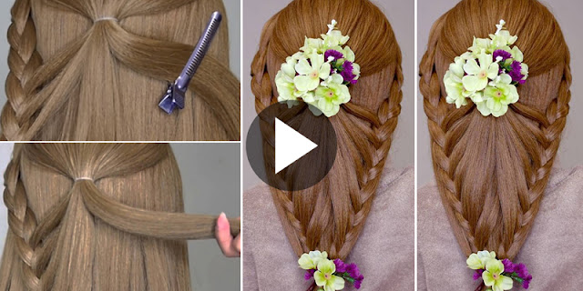 How To Create Flower Braid Hairstyle, See Tutorial