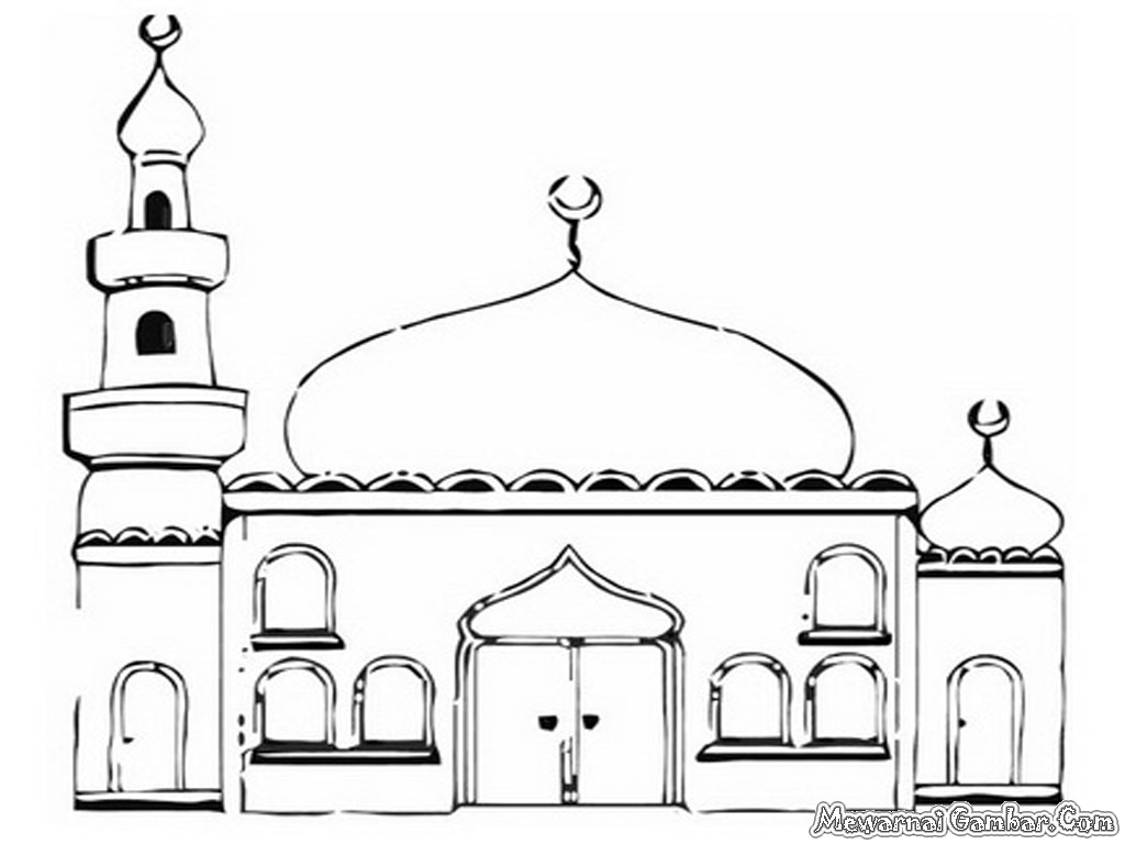 Kumpulan Gambar  Masjid  Kartun  Hitam  Putih  Terbaru Sobponsel