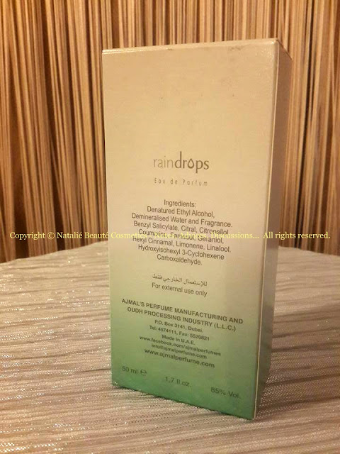 RAINDROPS by AJMAL PERSONAL PERFUME REVIEW AND PHOTOS NATALIE BEAUTE