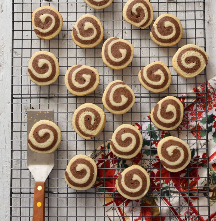 Galletas espiral de dos colores, chocolate y vainilla