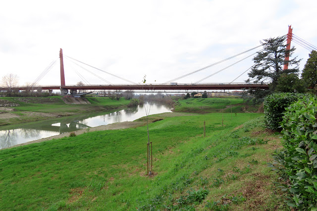 Ponte all'Indiano (Indiano Bridge) by Fabrizio de Miranda, seen from the Cascine Park, Florence