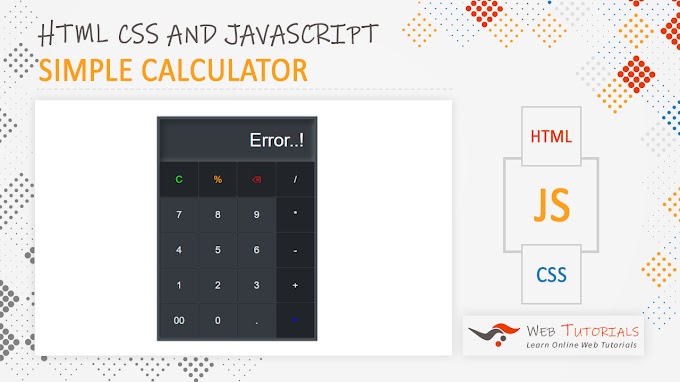 Simple Calculator using HTML CSS and JavaScript