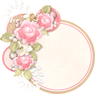 Frames of the Bears with Roses and Hearts Clip Art.