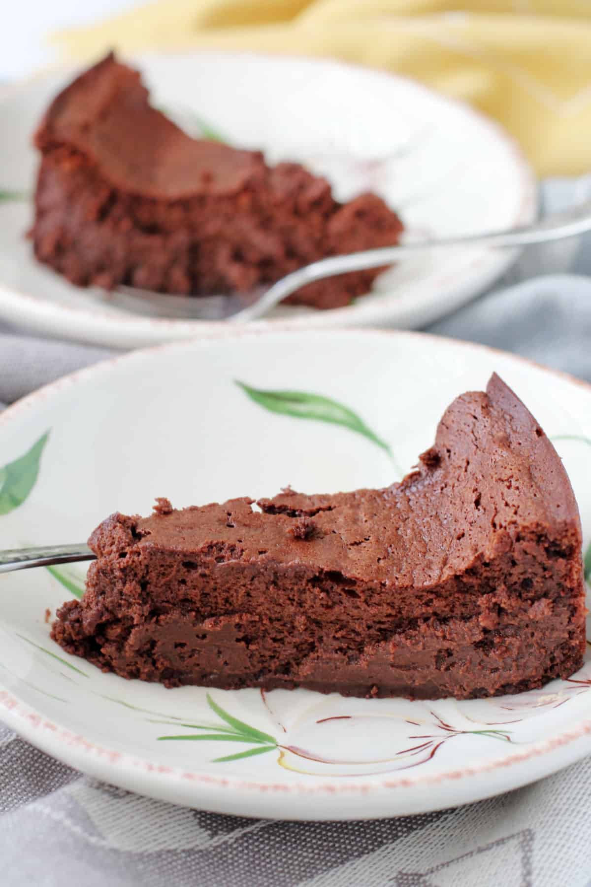 Flourless Chocolate and Red Wine Cake slices on plates.
