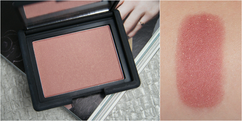 nars oasis powder blush review swatch dusky lilac rose golden shimmer neutral colour easy to wear