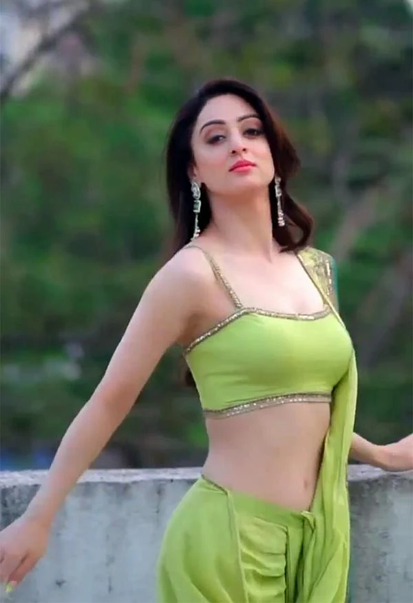 Sandeepa Dhar green saree hot photos