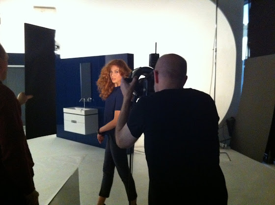 Behind the scenes of Kohler Torsion Ad styled by Jessica Moazami