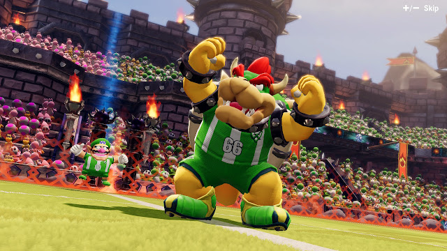 Mario Strikers Battle League Bowser win score victory pose