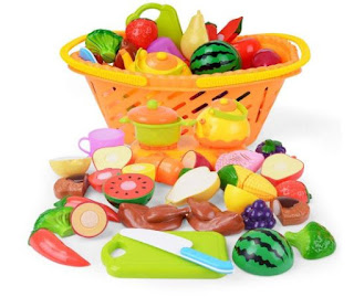 NextX Play Food Cutting Fruits Pretend Food Set Kitchen Toy for Kids 20 Piece