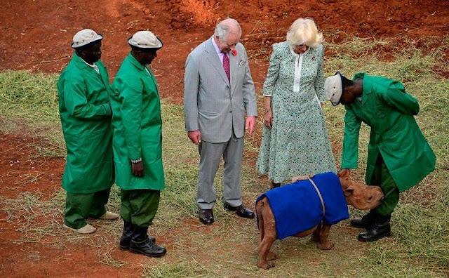 The King and Queen visited Sheldrick Wildlife Trust Elephant Orphanage in Nairobi