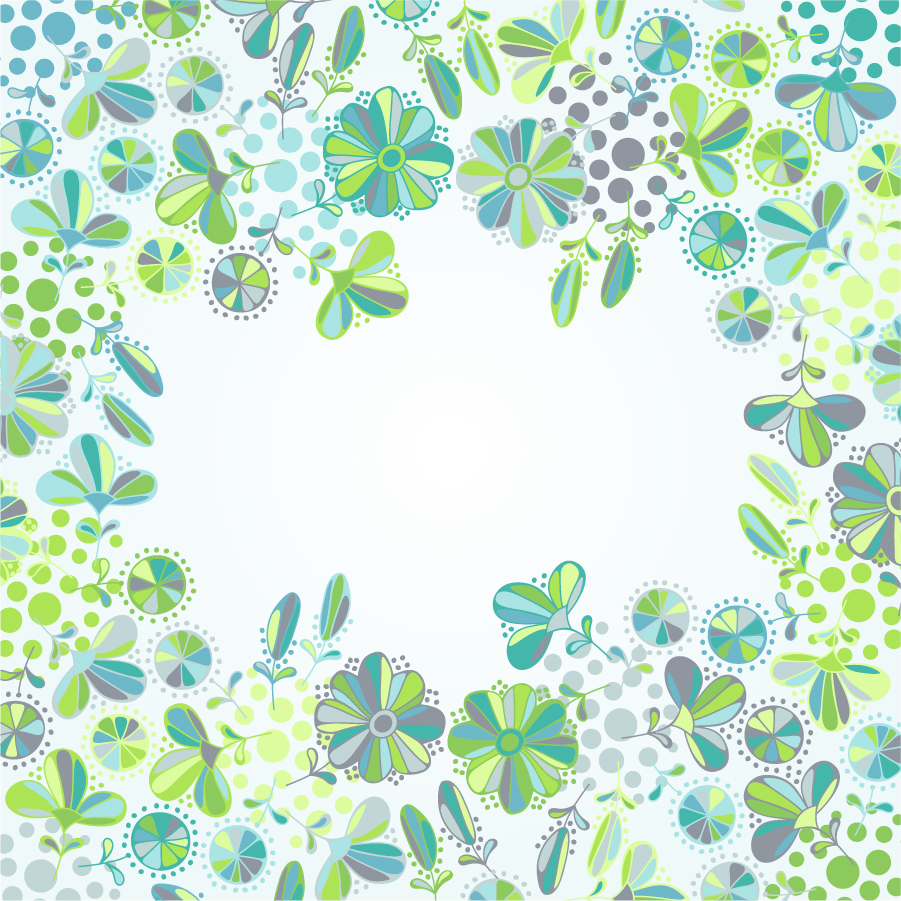 Ai Eps イラストレーター 美しい緑の植物で囲んだフレーム Flowers Frame Vector イラスト素材
