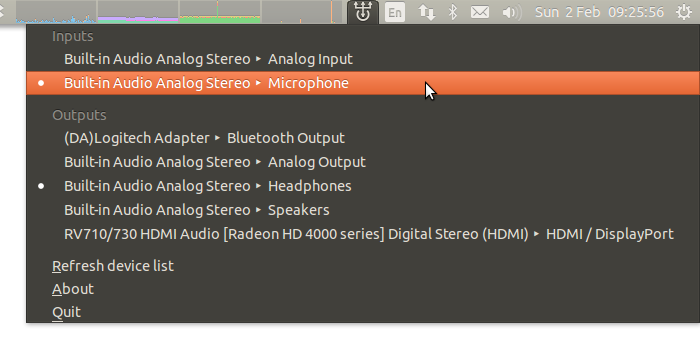 Ubuntu'da ses giriş/çıkış aygıtını değiştirmek