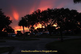 Eclectic Red Barn: Sunset at Lake Okeechobee over the campers