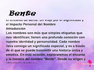 significado del nombre Bente