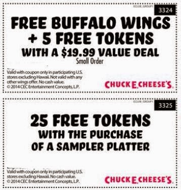 chuck e cheese coupons