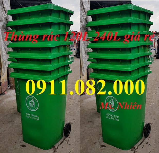 Thùng rác nhựa giá sỉ lẻ- Cung cấp số lượng thùng rác 120l 240l 660l giá rẻ- lh  11