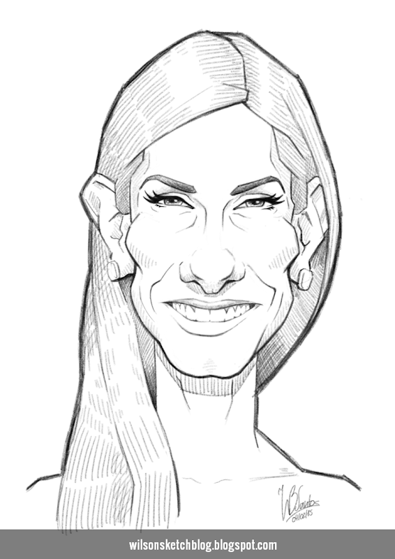 Caricature Sketch of Sandra Bullock.