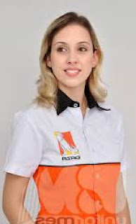 Uniforme Branco e Laranja Com Logotipo