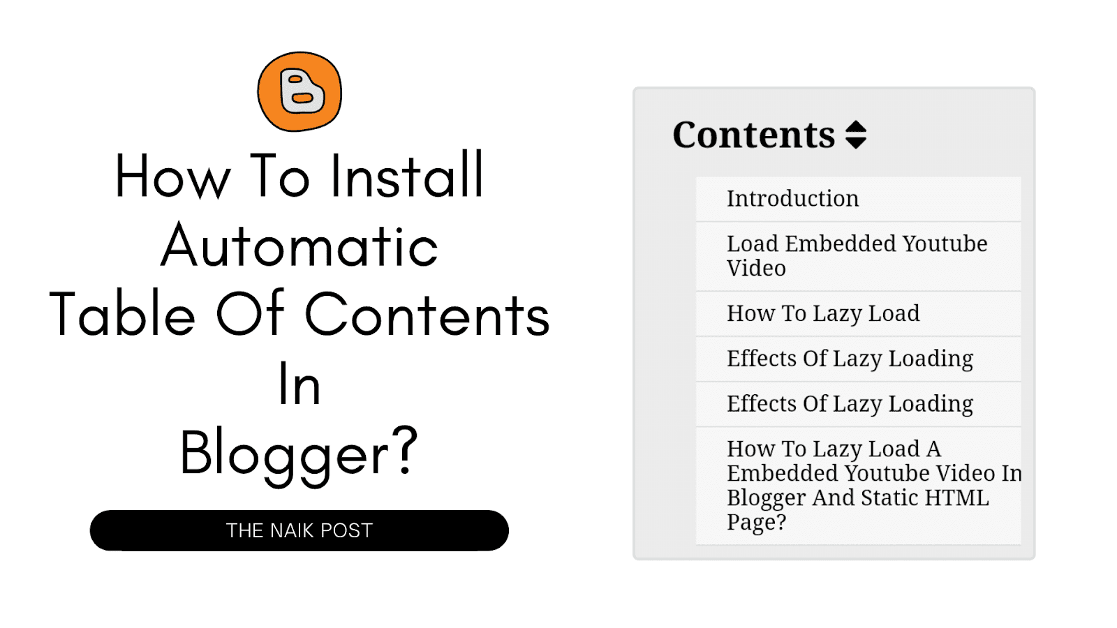 Automatic Table Of Contents For Blogger