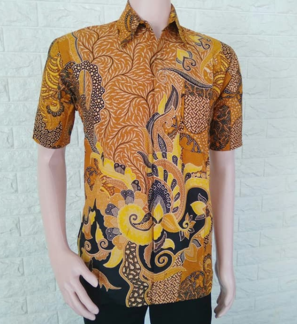 BusanaMuslim Model model Baju Batik Pria Lengan Pendek 