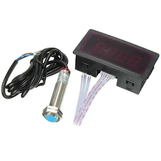 Digital Tachometer RPM Speed Meter Red LED Screen Proximity Switch Sensor NPN Hown - store