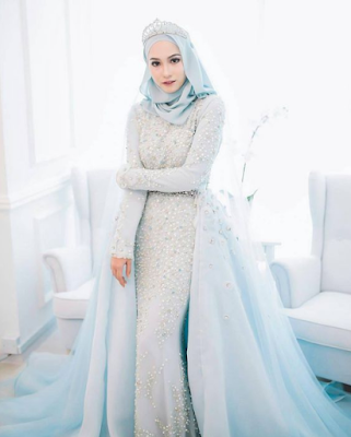 10 Contoh Gaun  Pengantin  Muslimah Simple  Tapi Elegan  