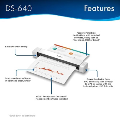 Brother DS640 Color Portable Document Scanner 