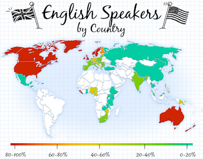 Image result for map of countries where english is spoken