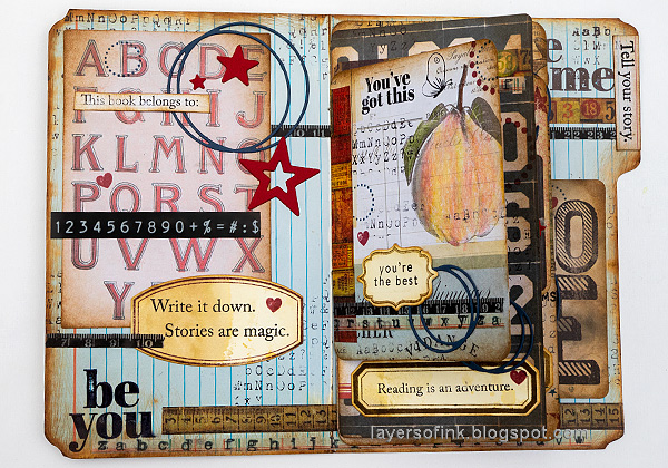 Layers of ink - Back to school mini-book tutorial by Anna-Karin Evaldsson.
