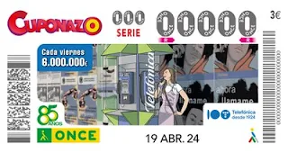 Cupón de la ONCE dedicado a los 100 años de Telefónica