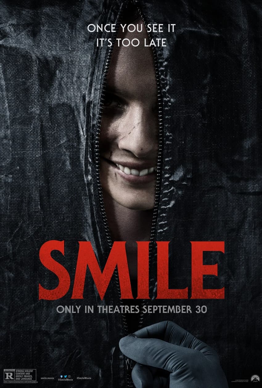 Paramount показала кадры и новый постер фильма ужасов «Улыбка» (Smile) - Постер