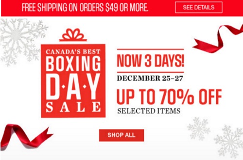 Sears Boxing Day Sale Up To 70% Off