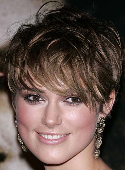 Keira Knightley Short Hairstyles with Bangs for Square Faces