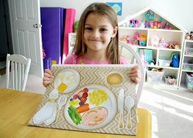 First, Tessa created a balanced meal with Melissa & Doug Make-a-Meal Sticker Pad to demonstrate one way to respect herself.