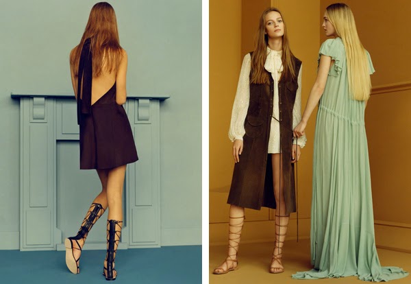 Zara tendência feminina primavera verão 2015 vestidos maxi colete e sandálias gladiadoras