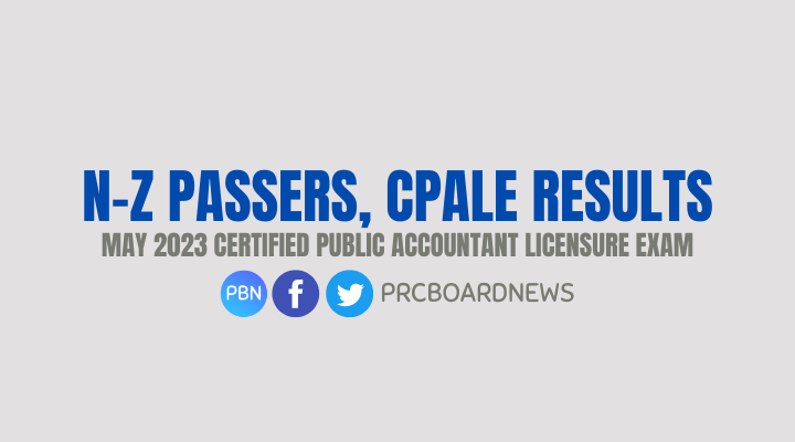 N-Z PASSERS: May 2023 CPA board exam results