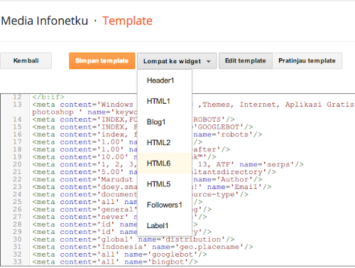 HTML editor baru blogger