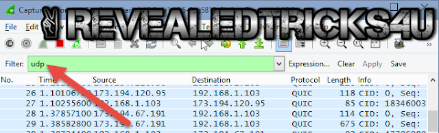 wireshark enable udp filtering mode