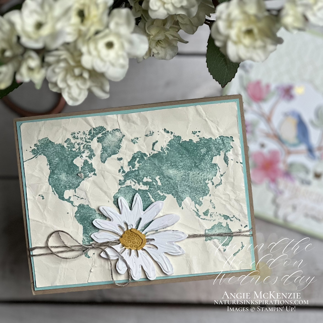 Stampin' Up! Watercolor World with Cheerful Daisies card | Nature's INKspirations by Angie McKenzie