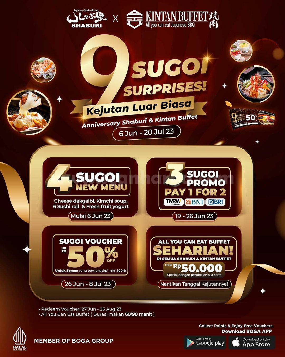 Promo SHABURI & KINTAN BUFFET ANNIVERSARY 9 SUGOI SURPRISES!