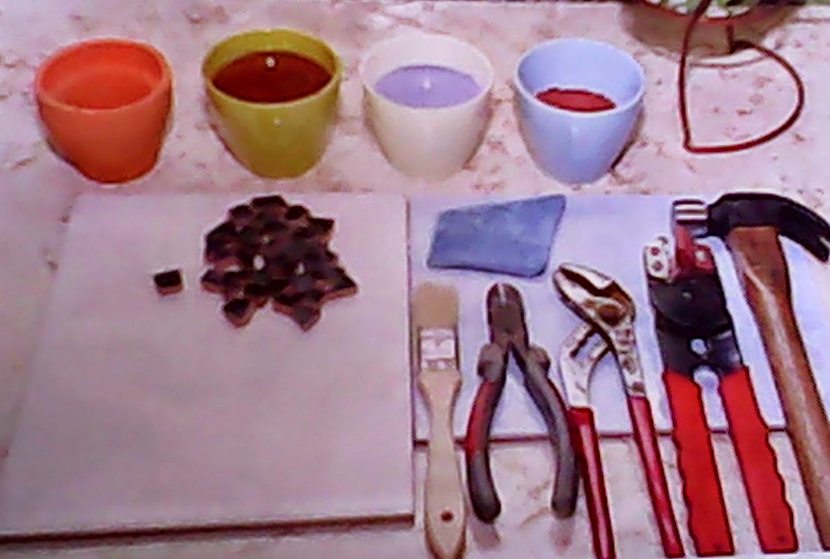  Membuat  Pot Bunga Mozaik Keramik  Mudah Dipraktekkan 