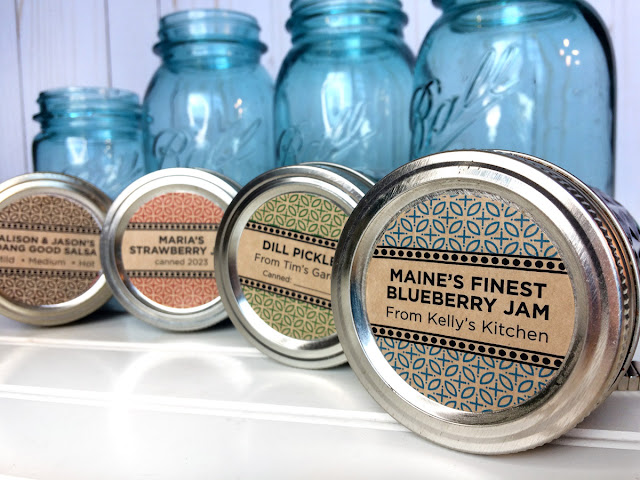 Custom Kraft Market Blend canning jar labels